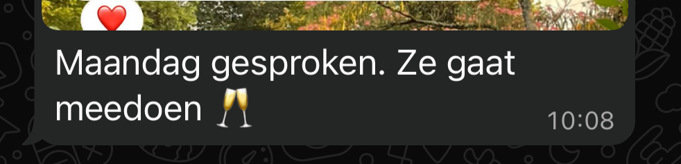 Ze gaat meedoen