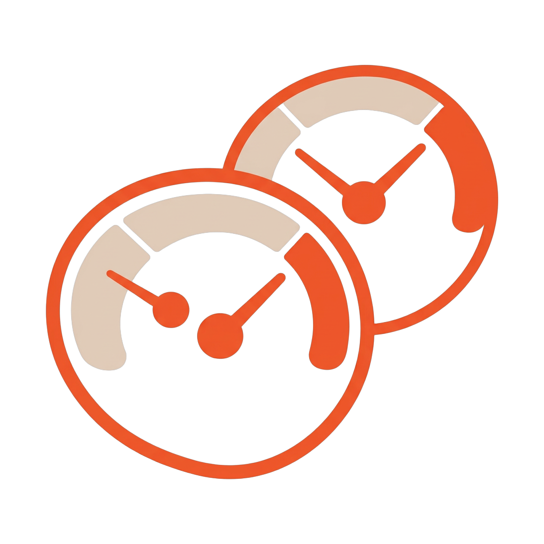 Twee meters naast elkaar, symbool voor twee aparte scores