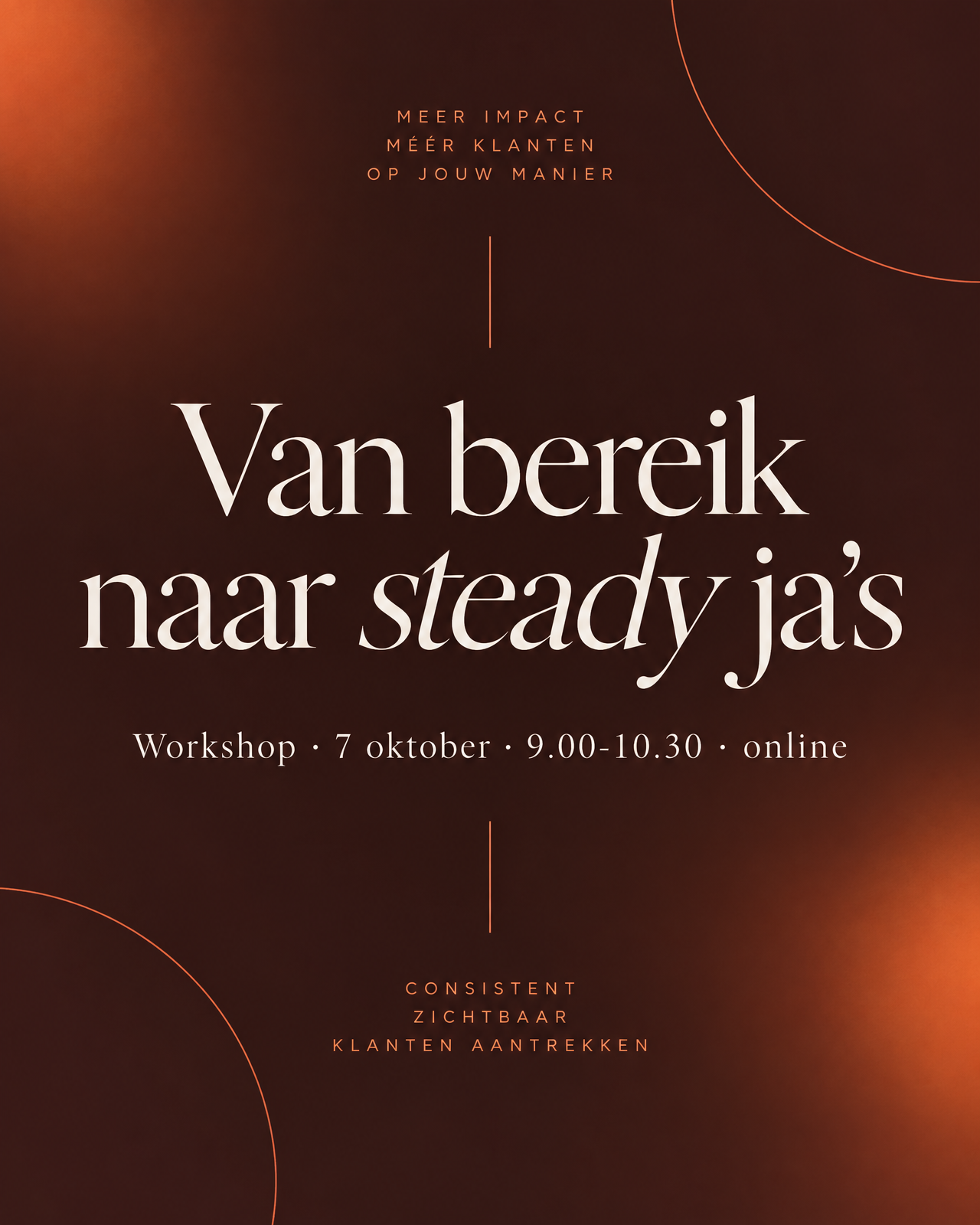 Workshop Van bereik naar steady ja's, 7 oktober 9.00-10.30 online