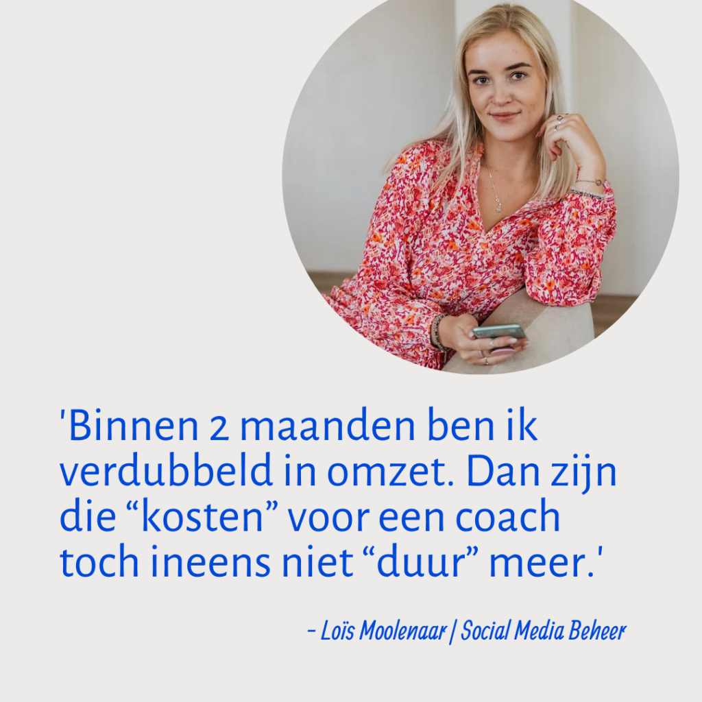 Loïs Moolenaar review traject Jill van den Bosch, sales coach voor meer klanten