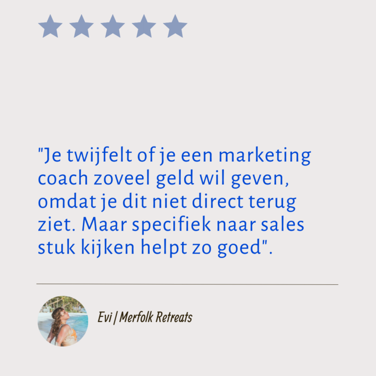Lieke Knoops review traject Jill van den Bosch, sales coach voor meer klanten